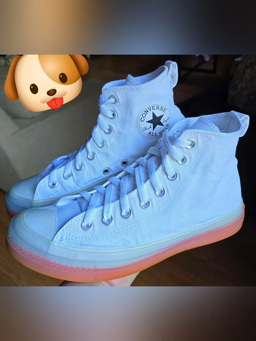 Sz 7.5 Men's/9.5 Women's CONVERSE CTAS CX HI White/Wild Mango'